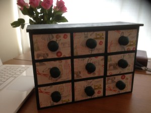 Hand-decorated thread drawers